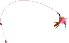 Без бренду Іграшка для котів паличка з пером та дзвіночком Cat Stick Brown