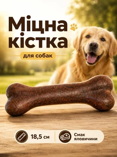 Без бренду Міцна жувальна іграшка для собак 18,5 см зі смаком яловичини у формі кістки безпечна для всіх порід з міцного полипропилену