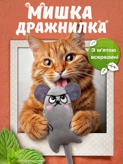 Без бренду Іграшка для котів “Мишка-дражнилка” з котячою м’ятою всередині