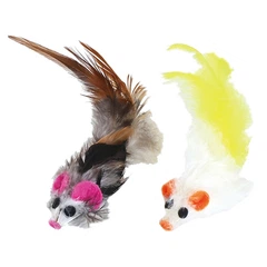 Іграшка з пір’ям для котів CattyMan Feather Mouse миша (84507)