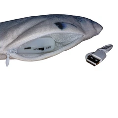 Без бренду Вібруюча USB риба інтерактивна іграшка кішці підвищена ємність аккумулятора з м'ятою 30см