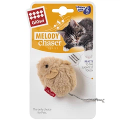 Іграшка для котів GiGwi Melody chaser Мишка зі звуковим чіпом, штучне хутро, 13 см (75217)