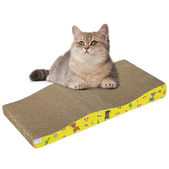 Style Pets Кігтеточка хвиля лежанка підлогова портативна з гофрокартону для сточування кігтів котів котів 42,5х21х5 см (483289-Prob)