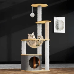 Без бренда Кігтеточка ігровий центр Taotaopets Y0044-А 40*40*130 см лежак з іграшками для кота