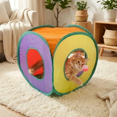 Без бренду Ігровий куб-будиночок для котів 40см Cat Play Tent Tunnel