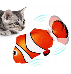 EcoToys Іграшка для котів механічна вібро риба Клоун 25 см
