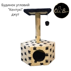 Будиночок для кота з кігтеточкою Oppa Styopa "Кентукі" кутовий