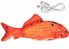EcoToys Іграшка для котів механічна вібро риба Золота рибка 29 см