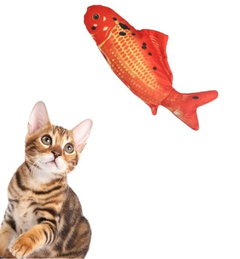 EcoToys Іграшка для котів механічна вібро риба Золота рибка 29 см