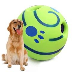 Ukc М'яч для собак хіхікаючий великий та міцний м'ячик WOOPY BALL інтерактивна іграшка 14 см зі звуком для ігор