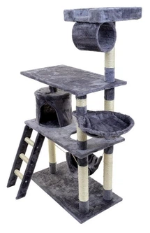 Avko Ігровий комплекс для котів CatTree, будиночок, сходи, лежак, кігтеточка (драпка, драпак) 140х75х40 см. Сірий (4001950)