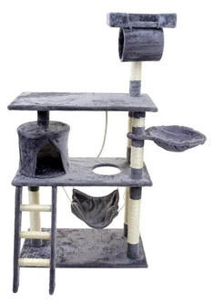 Avko Ігровий комплекс для котів CatTree, будиночок, сходи, лежак, кігтеточка (драпка, драпак) 140х75х40 см. Сірий (4001950)