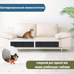 Без бренду Килимок кігтеточка коричнева 30х60см. Котячі кігтеточки для захисту меблів і стін самоклеючі 9734