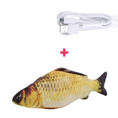 Ginger Інтерактивна іграшка для котів риба Короп 30см вібрує з USB