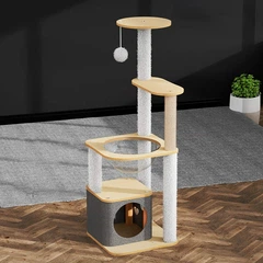 Кігтеточка ігровий центр Taotaopets Y0044-А 40*40*130 см лежак з іграшками для кота