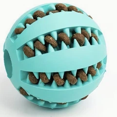 Іграшка для собак і котів канат з м’ячем для зубів Petify RopeBall M озерний блакитний, 37 см, м’яч 5 см, плетені вузли, стійка до укусів, пластик, Арт. ТМ24