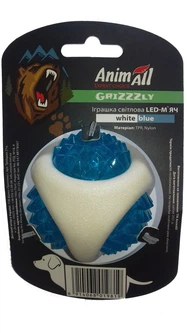 Іграшка AnimAll GrizZzly світлова LЕD-м'яч 9819 d-7,7 см біло-синій