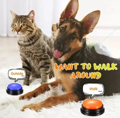 Без бренду Звукова кнопка для собак та котів Pet Button з голосовою командою Малиновий 9×4.5 см