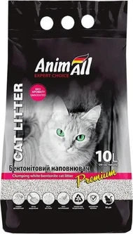 Наповнювач для котячого туалету AnimAll Бентонітовий грудкуючий 8.6 кг (10 л) Білий без аромату