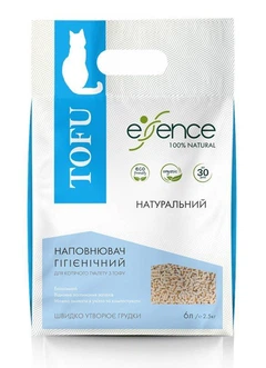 Наповнювач для котячого туалету Essence Tofu натуральний аромат (6 л) 2.5 кг