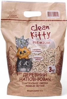 Смерековий карпатський Наповнювач для котячого туалету Clean Kitty Premium White Деревний з натуральної смереки 3 кг