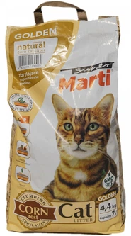Без бренда Гігієнічний кукурудзяний наповнювач Super Marti для котячих туалетів, 4.4 кг, 7 л