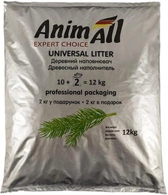 Гігієнічний деревний наповнювач Animall, 12 кг