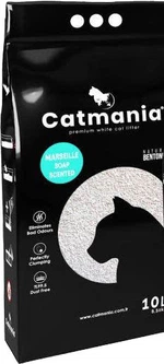 Бентонітовий наповнювач для туалету котів Catmania з ароматом марсельського мила та бірюзовими гранулами, 10 л