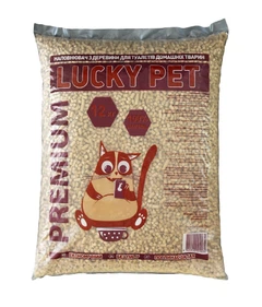 Наповнювач Lucky Pet Premium деревний для туалетів домашніх тварин, 12 кг