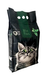 Упаковка наповнювача для котячого туалета Fun Cat Mint Paws зерновий з ароматом м'яти 5 х 5л