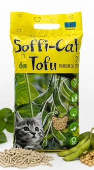 Soffi Cat Соєвий наповнювач для котячого туалету Soffi-Cat Tofu - гіпоалергенний, Набір 4 шт х 6 л (10 кг)