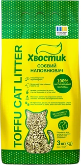 Наповнювач для котячого туалету Хвостик соєвий без аромату 3 кг (4820224502458)A