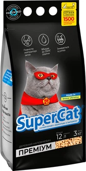 Collar Гігієнічний деревний наповнювач Super Cat Преміум для туалету котів, 3 кг