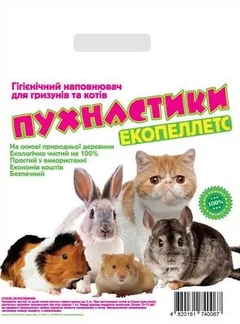 Деревний наповнювач "Пухнастики" для котів 15 кг