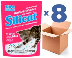 Silicat Наповнювач для котячого туалету силікагелевий SILIСАТ3.8Lх8шт (30,4л)