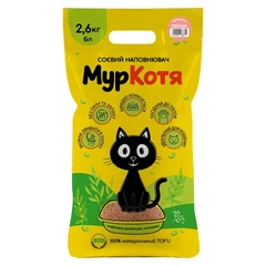Соєвий наповнювач для котячого туалету МурКотя персик, 2,6 кг/6 л