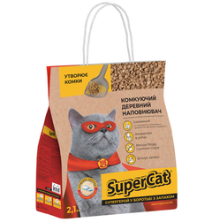 Super Cat Комкуючий деревний наповнювач SuperCat для туалетів, 2.1 кг