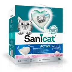 Наповнювач для котячого туалету ультракомкуючий білий Лотос Sanicat Ultra Clumping Active White Lotus 6 л - 5,3 кг