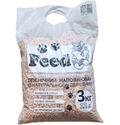 Дерев'яний наповнювач світлий Feedy для котів, гризунів та птахів 3 кг