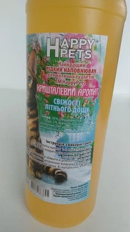 Happy Pets Рідкий наповнювач 1л кришталевий аромат свіжості літнього дощу жовтий