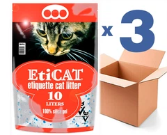 Eticat Наповнювач для котячого туалету силікагелевий Етісат10.0Lх3шт(30L)