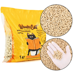 Деревний наповнювач для туалету котячого ТМ WonderCat Original Light, 1 кг