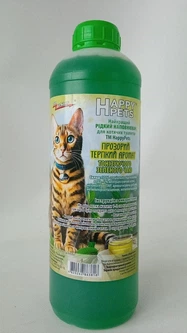 Happy Pets Рідкий наповнювач 1Л прозорий терпкий аромат тонізуючого зеленого чаю зелений