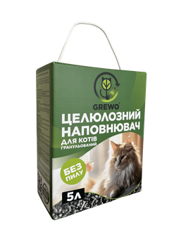 Целюлозний наповнювач для котів GREWO/5 л