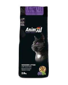 Наповнювач для котів Дерев'яний AnimAll Wood Lavender 2.8 кг Лаванда