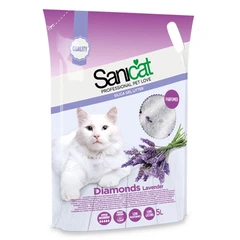 Силікагелевий наповнювач для котячого туалету поглинаючий Лаванда Sanicat Diamonds Lavender 15 л - 7,12 кг