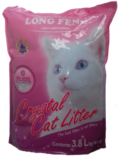 Силикагелевый наповнювач для котів 3,8 л / 1.6 кг Long Feng Crystal Cat Litter Крістал силикагелевый