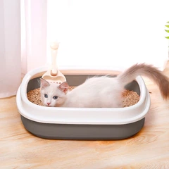 Туалет лоток для кішок з лопаткою Taotaopets 225501 46*38*13 см Сіро-фіолетовий