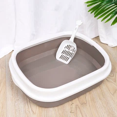 Туалет лоток для кішок з лопаткою Taotaopets 225501 46*38*13 см Сіро-фіолетовий