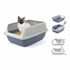 Туалет для котів Georplast Sonic 56x40x24 см білий/сірий